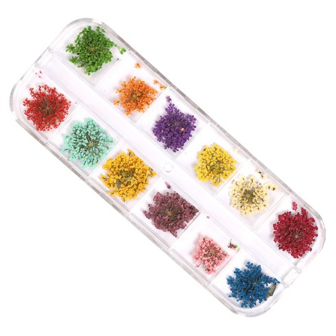 생화네일 - 메이브라운 생화 꽃다발 네일 글리터, M10102, 1세트
