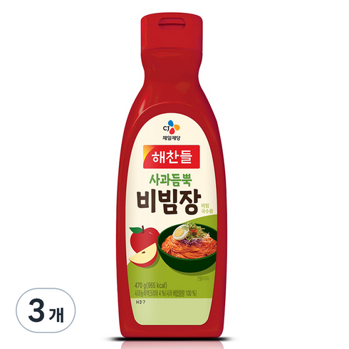 샘표비빔장 - 사과듬뿍 비빔장, 470g, 3개