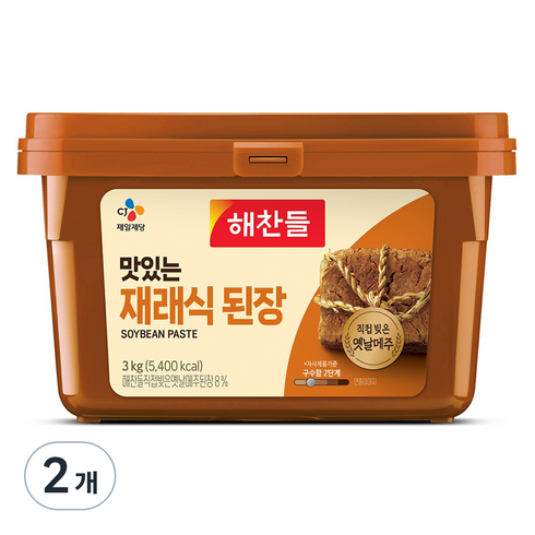 해찬들된장 - 해찬들 맛있는 재래식 된장, 3kg, 2개