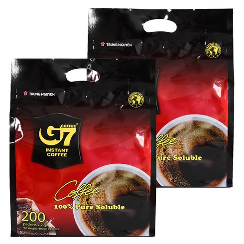 G7 블랙커피 퓨어 블랙 커피, 2g, 400개
