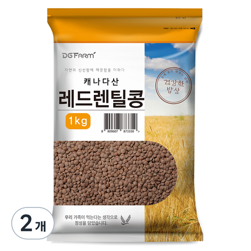 건강한 밥상 레드렌틸콩, 1kg, 2개