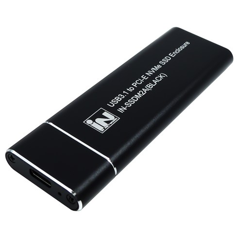 ssd외장케이스 - 인네트워크 SSD 외장하드 케이스 NVMe to USB 3.1, IN-SSDM2A(블랙)
