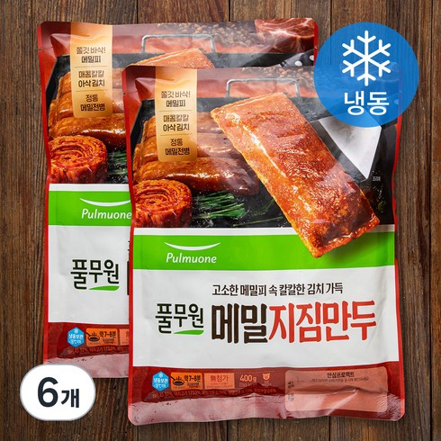 풀무원 메밀 지짐만두 (냉동), 400g, 6개