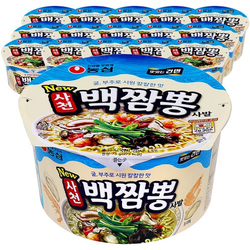 건면컵라면 - 사천 백짬뽕 사발 75g, 16개