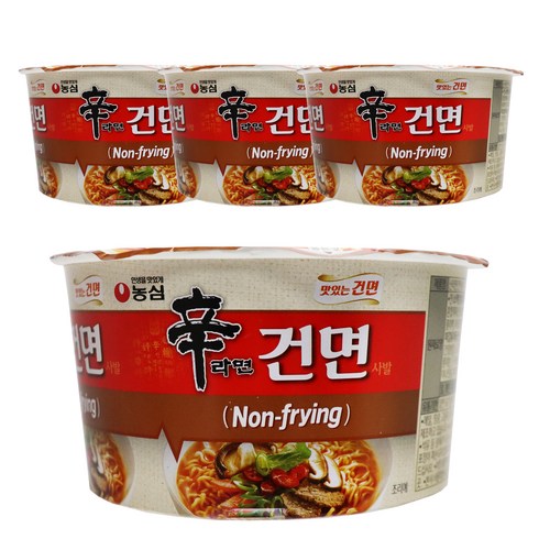 건면컵라면 - 농심 신라면 건면 사발 77g, 4개