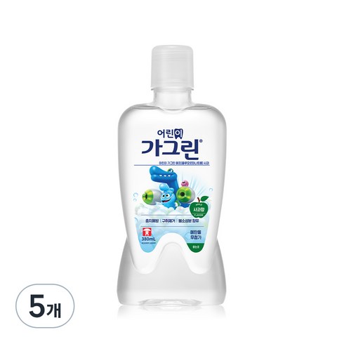 가그린어린이용 - 어린이 가그린 에프사과 유아구강세정제, 380ml, 5개