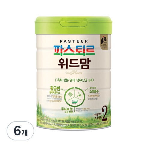 위드맘2단계 - 파스퇴르 위드맘 2단계, 6개, 750g