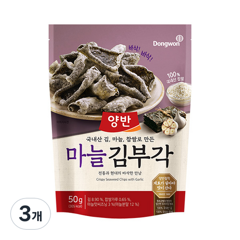 미소부각 - 양반 마늘 김부각, 50g, 3개