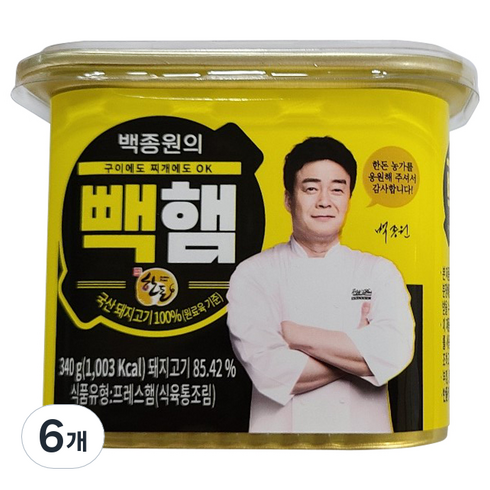 빽햄 - 백종원의 빽햄, 340g, 6개