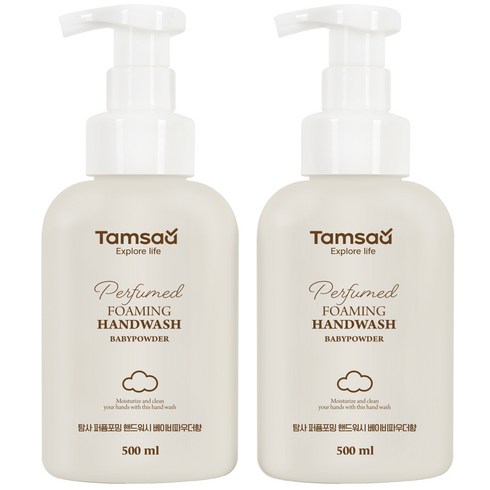 2023년 가성비 최고 손세정제 - 탐사 퍼퓸포밍 핸드워시 베이비파우더향, 500ml, 2개