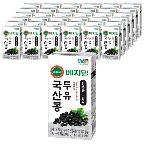 베지밀 국산콩 두유 검은콩 고칼슘, 32개, 190ml