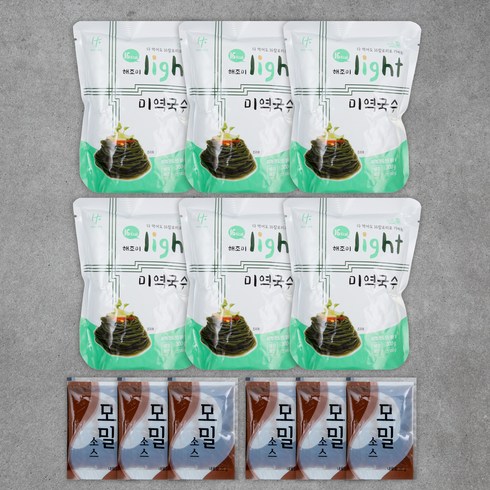 2023년 가성비 최고 해초미인다시마면 - 해조미 라이트19 미역국수 300g x 6ea + 모밀소스 35g x 6ea, 1세트