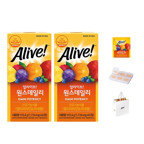얼라이브 원스데일리 멀티비타민 선물세트, 120정, 1세트