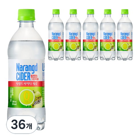 나랑드사이다 제로 그린애플, 500ml, 36개