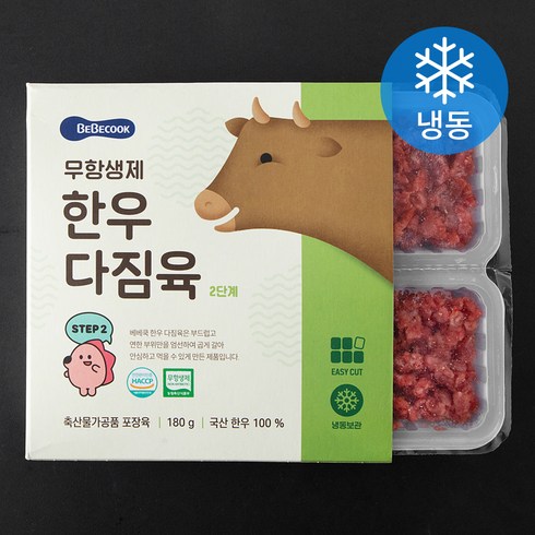 베베쿡 무항생제 한우다짐육 2단계 (냉동), 180g, 1개