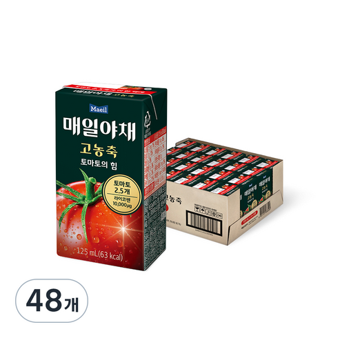 토마토주스 - 매일야채 고농축 토마토의 힘, 125ml, 48개