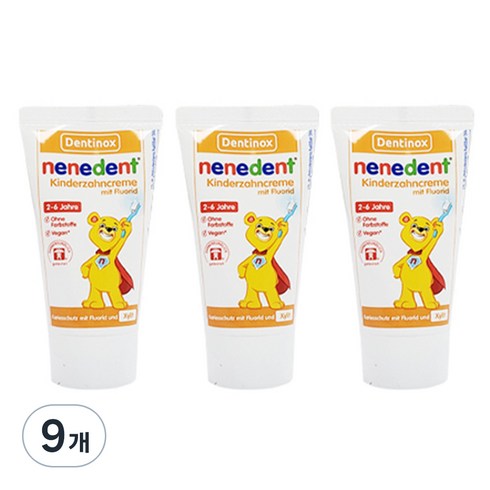 네네덴트 저불소 치약 딸기향, 50ml, 9개