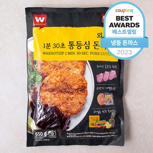 외갓집 1분 30초 통등심돈까스 + 소스 세트 (냉동), 650g, 1개