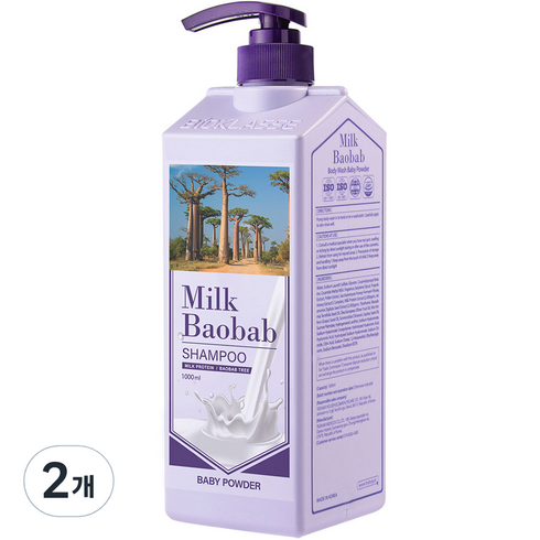 밀크바오밥 샴푸 베이비파우더향, 1000ml, 2개