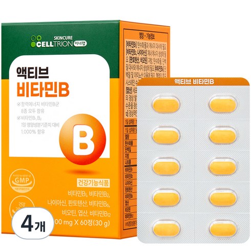 셀트리온 이너랩 액티브 활력 비타민B 콤플렉스 30g, 60정, 4개