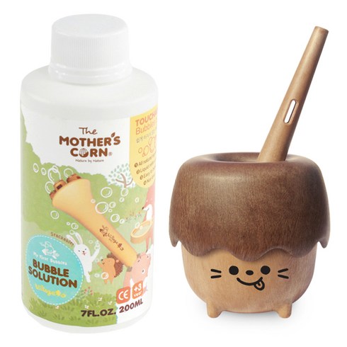 마더스콘 실외용 버블 용액 200ml + 우디토리 불기 도구 랜덤발송, 혼합색상, 1세트
