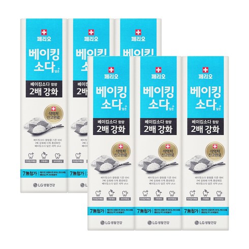 베이킹소다치약 - 페리오 베이킹소다 담은 플러스 치약, 100g, 6개