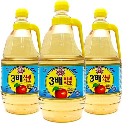 3배식초 - 오뚜기 3배 사과식초, 1.8L, 3개