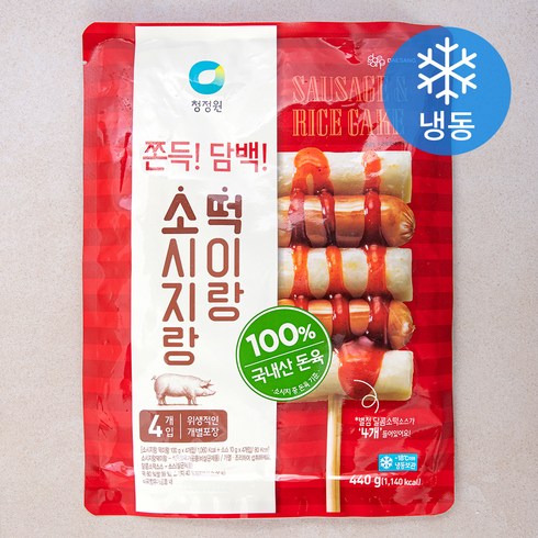 소떡소떡 - 청정원 소시지랑 떡이랑 (냉동), 440g, 1개