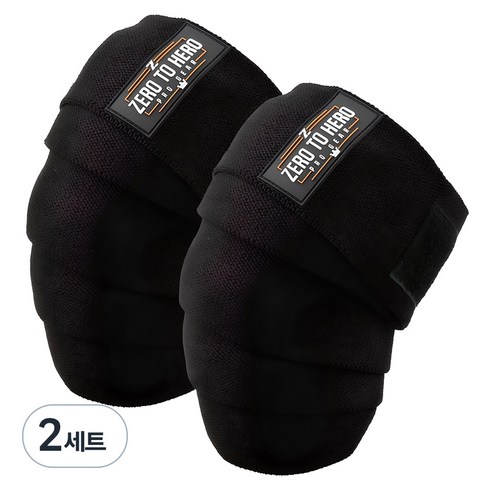 제로투히어로 히어로 무릎 보호대 Type2, 2개, BLACK