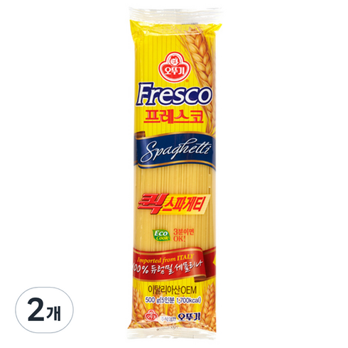 오뚜기 스파게티면 - 오뚜기 프레스코 퀵 스파게티 면, 500g, 2개