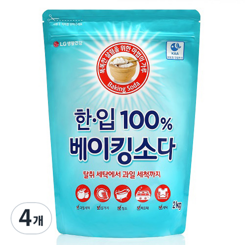 한입 100% 베이킹소다, 4개, 2kg