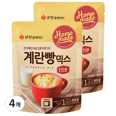 큐원 홈메이드 홈메이드 계란빵믹스, 50g, 4개