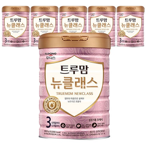 일동후디스 트루맘 뉴클래스 분유 3단계, 800g, 6개