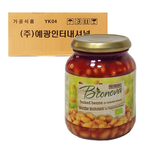 바이오노바 유기농 베이크드 빈 인 토마토소스, 340g, 6개