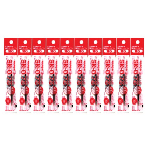 제브라 유성잉크 SK 리필심 0.7mm, 적색, 10개입