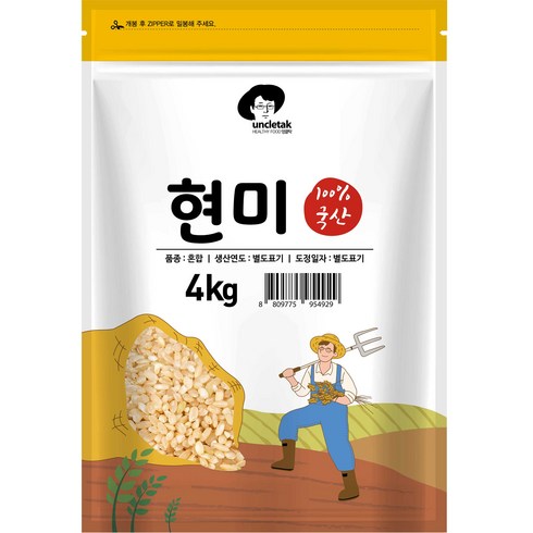 엉클탁 국산 현미, 4kg, 1개