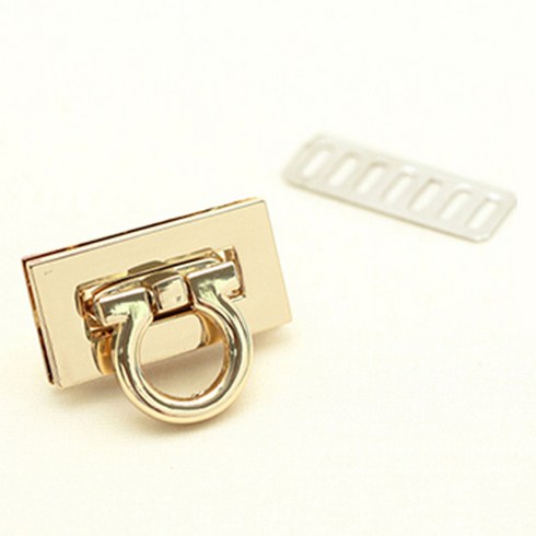 가방잠금장치 - 해피베어스 브랜드 원형 잠금장식 3cm, 골드, 1개