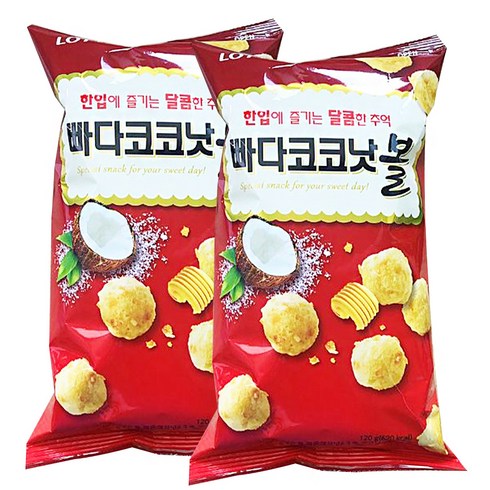 롯데제과 빠다코코낫볼, 120g, 2개