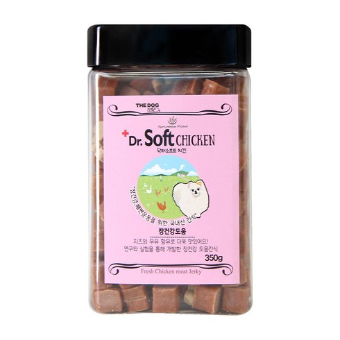 더독 닥터소프트 장건강 큐브져키 중소형견용 350g, 치킨맛, 1개