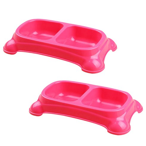 리빙조이 세이프 분할 반려견 식기, 핑크, 2개