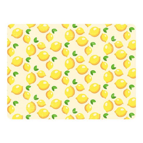 마루 디자인 실리콘 테이블매트, 레몬패턴01, 378 x 280 x 1 mm