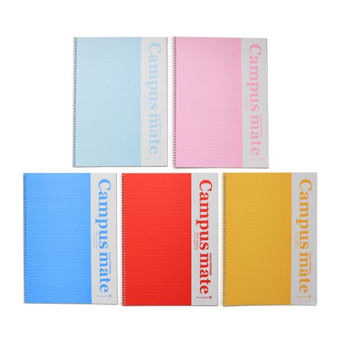 모닝글로리 캠퍼스메이트 노트 ver 2 16절 좌철 5p 세트, 레드. 블루. 옐로우. 스카이블루. 핑크, 1세트