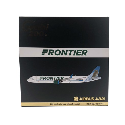 GeminiJets 1:200 Frontier Airlines A321/w N705FR 비행기 다이캐스트, 혼합 색상, 1개