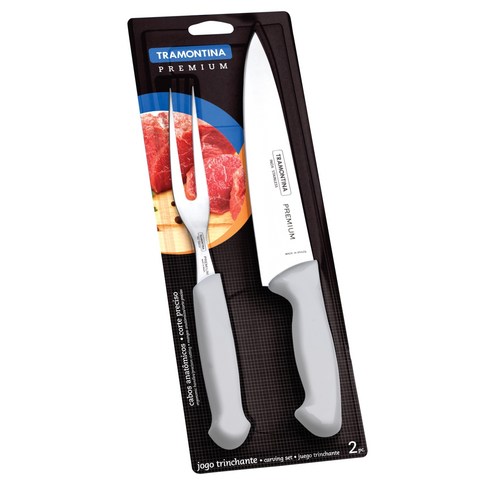 트라몬티나 프리미엄 카빙세트 2p세트 화이트 24499815, 1세트, 20.3cm kitchen knife + Carving fork