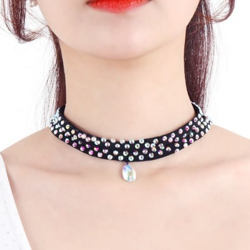 밸리도매몰 밸리댄스복 넥밴드 LDAC400, 검정