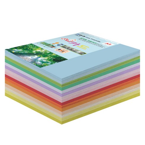 종이문화 색상지 에코카드 205g 15색 혼합 색상 A5, 200매