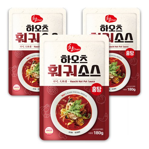 참소스 하오츠 훠궈소스 홍탕, 180g, 3개