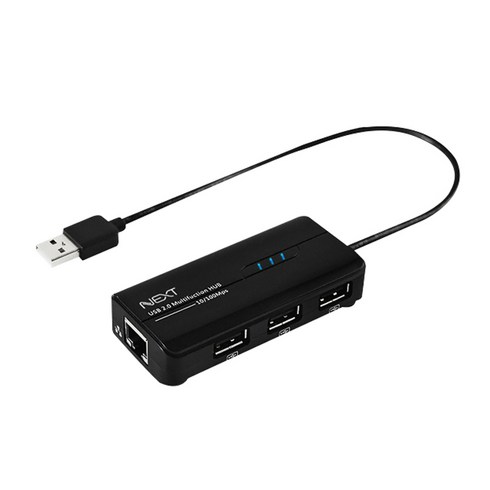 넥스트 이지넷유비쿼터스 USB2.0 3포트 USB허브 + 이더넷포트 콤보 NEXT-UH103LAN, 혼합색상