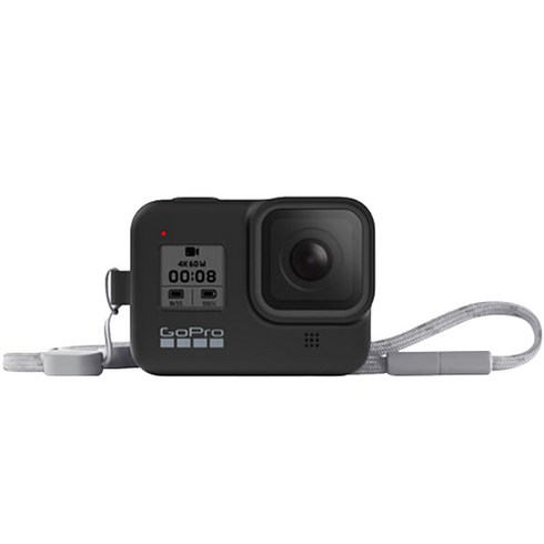 고프로 히어로 8 블랙 실리콘 슬리브 블랙아웃 + 고정끈 회색 세트, 1세트