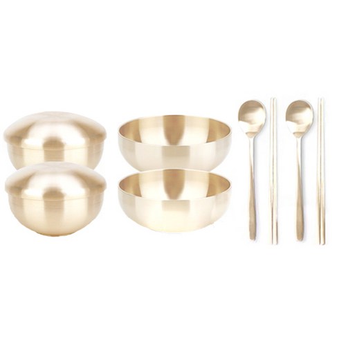 홍방유기 호담 방짜유기 예단 부부 반상기 선물세트 2호 10p, 공기 2p + 뚜껑 2p + 대접 2p + 수저 2p + 선물케이스